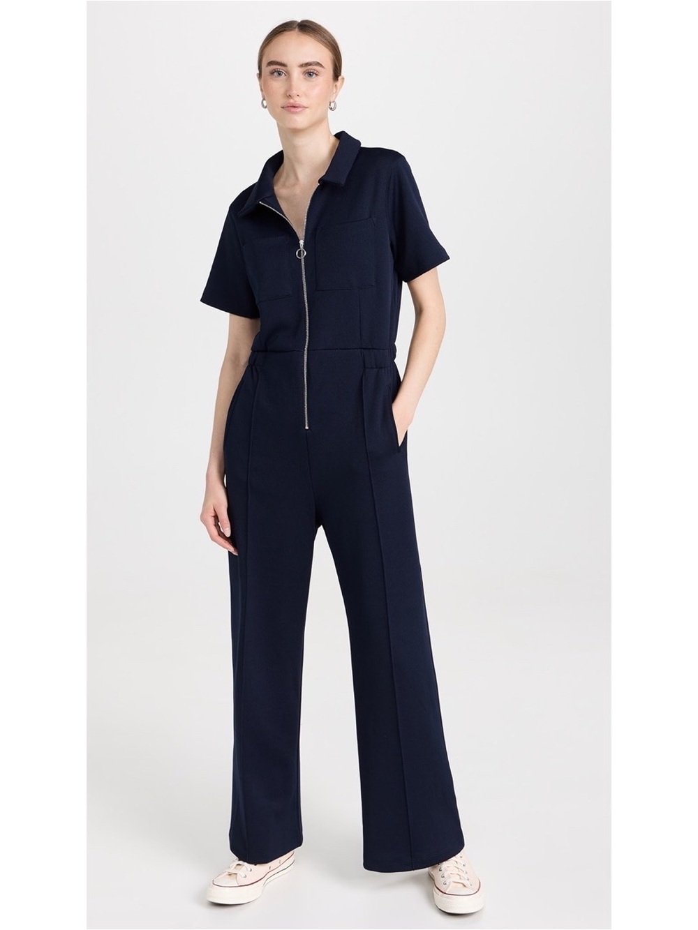 SWEATY BETTY Retro Tricot Track Track Jumpsuit Navy 8